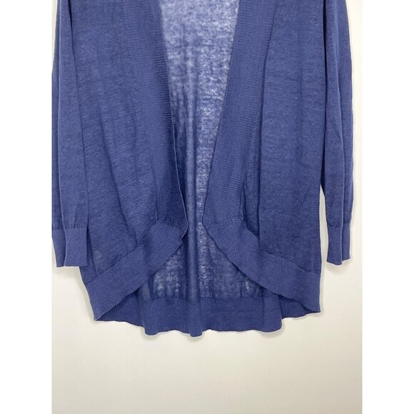 Tommy‎ Bahama Navy Blue Open Front 3/4 Sleeve 100% Linen Knit Cardigan Size XL - Picture 3 of 7